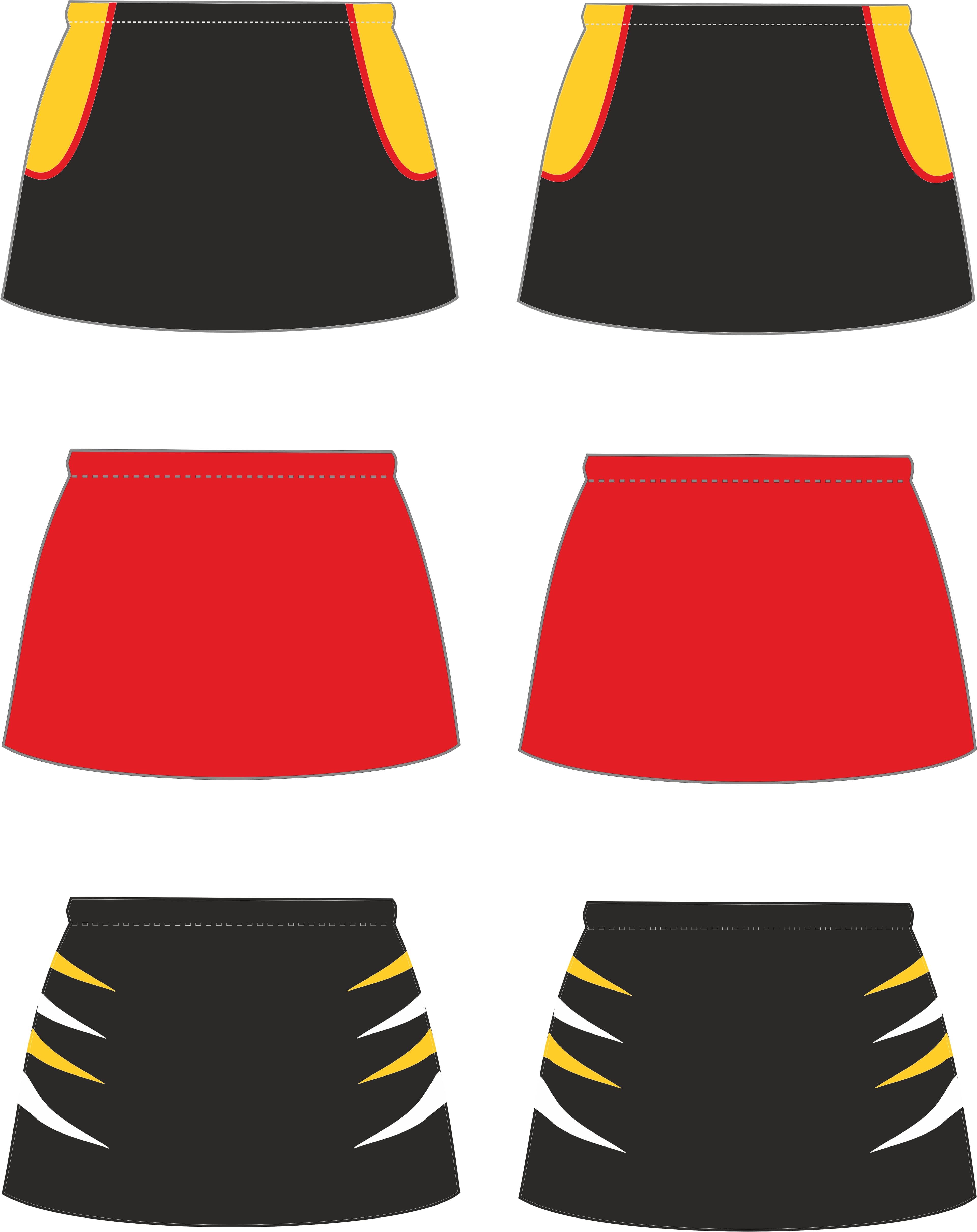 34961605 21 Sublimated Hockey And Netball Skorts Mock Ups