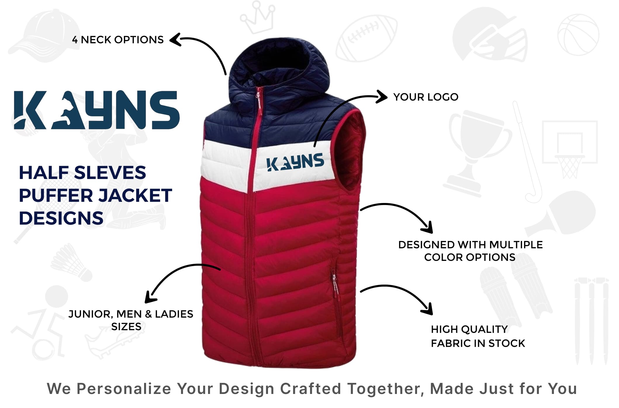 Half Sleeves Puffer Jacket